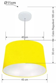 Pendente Cone Amarelo MJ-4156 Para Mesa de Jantar e Estar