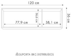 Armário de Cozinha Aéreo 120cm Classic P11 Castanho/Off - Mpozenato