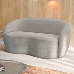 Sofá Living Decorativo 180cm 2 Lugares Íbis Encosto Fixo Bouclê Cinza G33 - Gran Belo