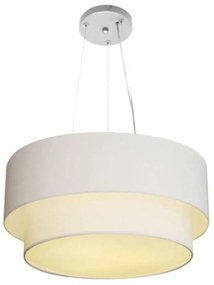 Lustre Pendente Duplo Cilíndrico Vivare Md-4061 Cúpula em Tecido 50x40cm - Bivolt