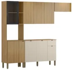 Cozinha Compacta Com Balcão 251cm Laura Plus Freijó/Soft Z06 - Mpozena