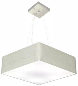 Lustre Pendente Quadrado Md-4198 Cúpula em Tecido 15/60x60cm Rustico Cinza - Bivolt