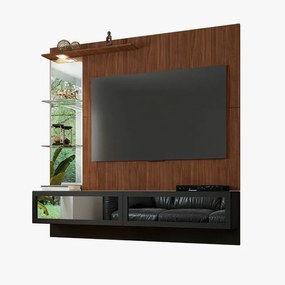 Painel de TV Home Suspenso Quartzo 180cm Imbuia/Preto- Vizzato
