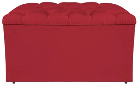 Calçadeira Estofada Liverpool 90 cm Solteiro Suede Vermelho - ADJ Decor
