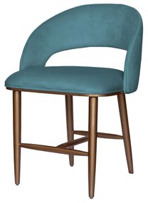 Cadeira Vitória - Dourado Soleil - Tecido Veludo Terracota