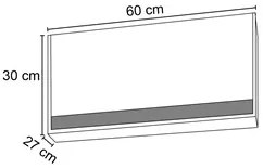 Armário Aéreo Geladeira 60cm 1 Porta Basculante Andréia Preto - AJL Mó