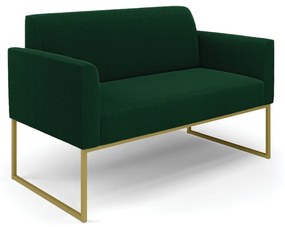 Sofá 2 Lugares Namoradeira Industrial Dourado Marisa Bouclê Verde D03 - D'Rossi