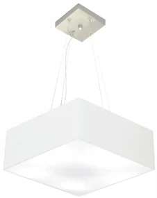 Lustre Pendente Quadrado Branco MJ-4196 Para Mesa de Jantar e Estar