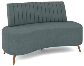 Sofá 2 Lugares Living 135cm Pé Palito Maraú Bouclê Azul K01 - D'Rossi