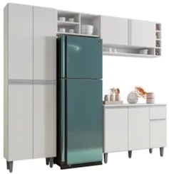 Cozinha Modulada Completa 230cm Com Balcão e Armário Aéreo Vanessa Bra