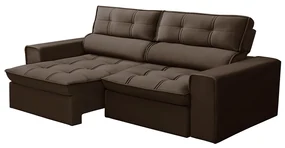 Sofá Retrátil e Reclinável 2 Lugares 200cm Welton Veludo Marrom G22 - Gran Belo