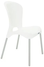 Cadeira Tramontina Jolie em Polipropileno Branco com Pernas de Alumínio Anodizado