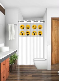 Cortina de Box com Visor Emojis 198x138 cm
