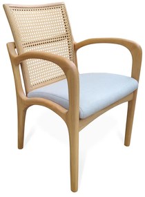 Cadeira com Braço VK Palhinha Indiana Madeira Eucalipto Design by Vladimir Kagan