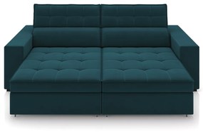 Sofá Decorativo Hugo 2 Lugares 300cm Reclinável e Retrátil Veludo Azul Marinho G45 - Gran Belo