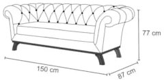 Sofá 150cm 2 Lugares Base Madeira Império C-292 Veludo Bordô - Domi