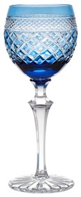 Taça de Cristal Lapidado P/ Vinho Tinto - Azul Claro  Azul Claro