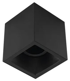 Plafon Sobrepor Aluminio 12Cm Square - PRETO