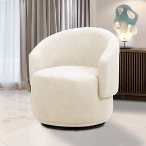 Poltrona Decorativa Orgânica Giratória Névoa Bouclê E03 - D'Rossi - Bege