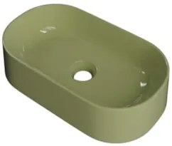 Cuba Pia de Apoio Para Banheiro Oval 43cm Hera C08 Verde - Mpozenato