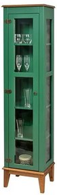 Cristaleira Remy 1 Porta cor Verde com Base Amêndoa 180 cm - 62965 Sun House