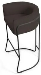 Banqueta Decorativa Base Aço Preto Betina C-34 Sintético Marrom - Domi