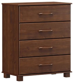 Cômoda Decorativa Henry Madeira 4 Gavetas Café G74 - Gran Belo