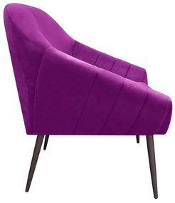 Kit 02 Poltronas Giovana Suede Pés Palito de Ferro - D'Rossi - Roxo