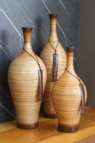 Vaso Garrafa decorativo em Cerâmica Carolina Haveroth – Bamboo Alto Brilho