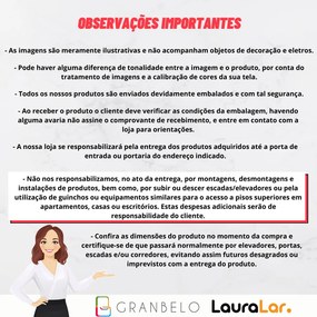 Mesa de Canto Decorativo Grimaldi Base Aço com Detalhe em Couro Caramelo/Preto G77 - Gran Belo