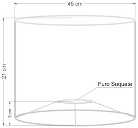 Cúpula abajur e luminária cilíndrica vivare cp-8020 Ø45x21cm - bocal europeu - Algodão-Crú