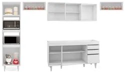 Armário de Cozinha Modulada 5 Peças CP13 Balcão Branco - Lumil