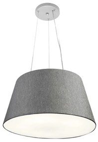 Lustre Pendente Cone Md-4001 Cúpula em Tecido 21/40x30cm Rustico Cinza - Bivolt