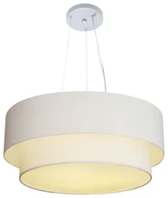 Pendente Cilíndrico Branco MJ-4073 Para Mesa de Jantar e Estar