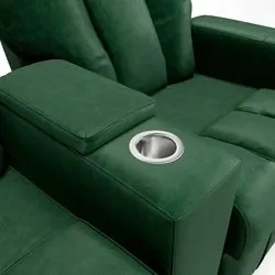 Poltrona Reclinável Para Cinema 2 Lugares Praddo FH9 PU Verde - Mpozen