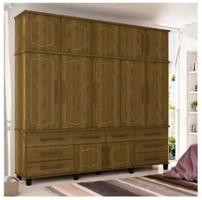 Guarda Roupa Triplex Diamante Imbuia - J&A Móveis