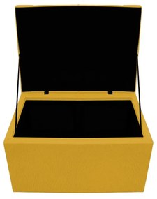 Calçadeira Copenhague 90 cm Solteiro Suede Amarelo - ADJ Decor