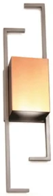 Arandela Coneto Retangular Desalinhada 6,5X15X60Cm 2Xmr16 - Old Artisa... (GRAFITE / COBRE BRILHO)