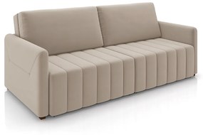 Sofá-Cama Decorativo Retrátil Thanos 2 Lugares 192cm Veludo Bege G45 - Gran Belo