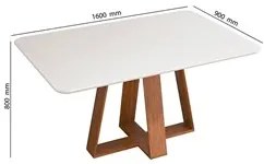 Mesa de Jantar Kiara 160cm Com 6 Cadeiras Lídia D04 Freijó/Veludo Kraf