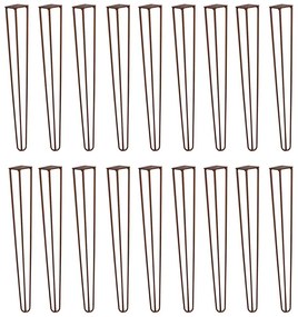 Kit 18 Pés de Metal 60 CM Hairpin Legs Mesa de Canto Aparador Bronze G41