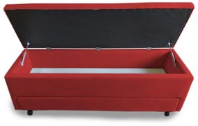 Calçadeira Baú com Sapateira Queen 160cm Paris Suede Vermelho - Sheep Estofados - Vermelho