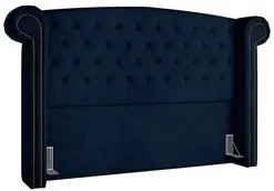 Cabeceira Cama Box Casal Queen 160cm Provença P02 Veludo Azul Marinho