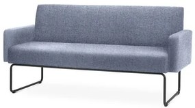 Sofa Pix com Bracos Assento Mescla Azul Base Aco Preto - 55106 Sun House