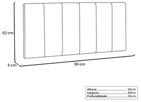 Cabeceira Painel Arizona Para Cama Box Solteiro 90 cm Suede - D'Rossi - Bege