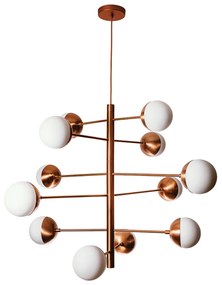 Pendente Satélite C/ 12 Globos Ø95X64,5X100Cm 12L G9 Metal E Globo Ø12... (FN-F - Fendi Fosco, CLEAR)