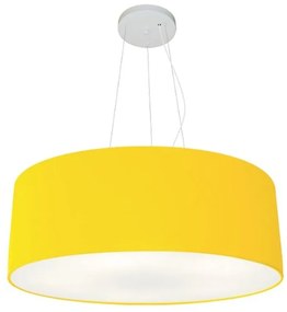 Lustre Pendente Cilíndrico Vivare Md-4150 Cúpula em Tecido 70x21cm - Bivolt