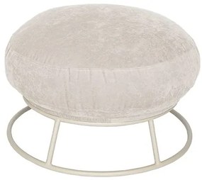 Puff Disk Sarja Linho Base Aço Taupe 60cm - 74741 Sun House