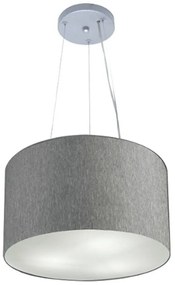 Lustre Pendente Cilíndrico Vivare Md-4009 Cúpula em Tecido 40x21cm - Bivolt