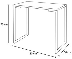 Mesa Para Computador Escrivaninha Industrial Porto 120cm Natural D'Rossi